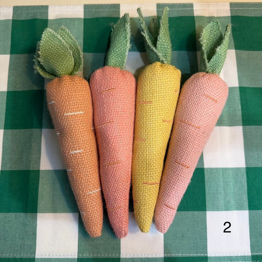 Set of 4 Decorative Easter Spring Burlap Fabric Carrots by Target (S2)